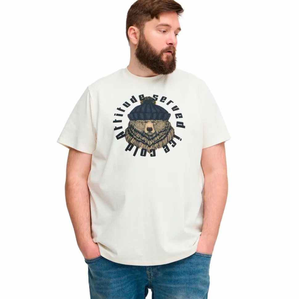Blend Herre T-shirt Plus Size - White bear