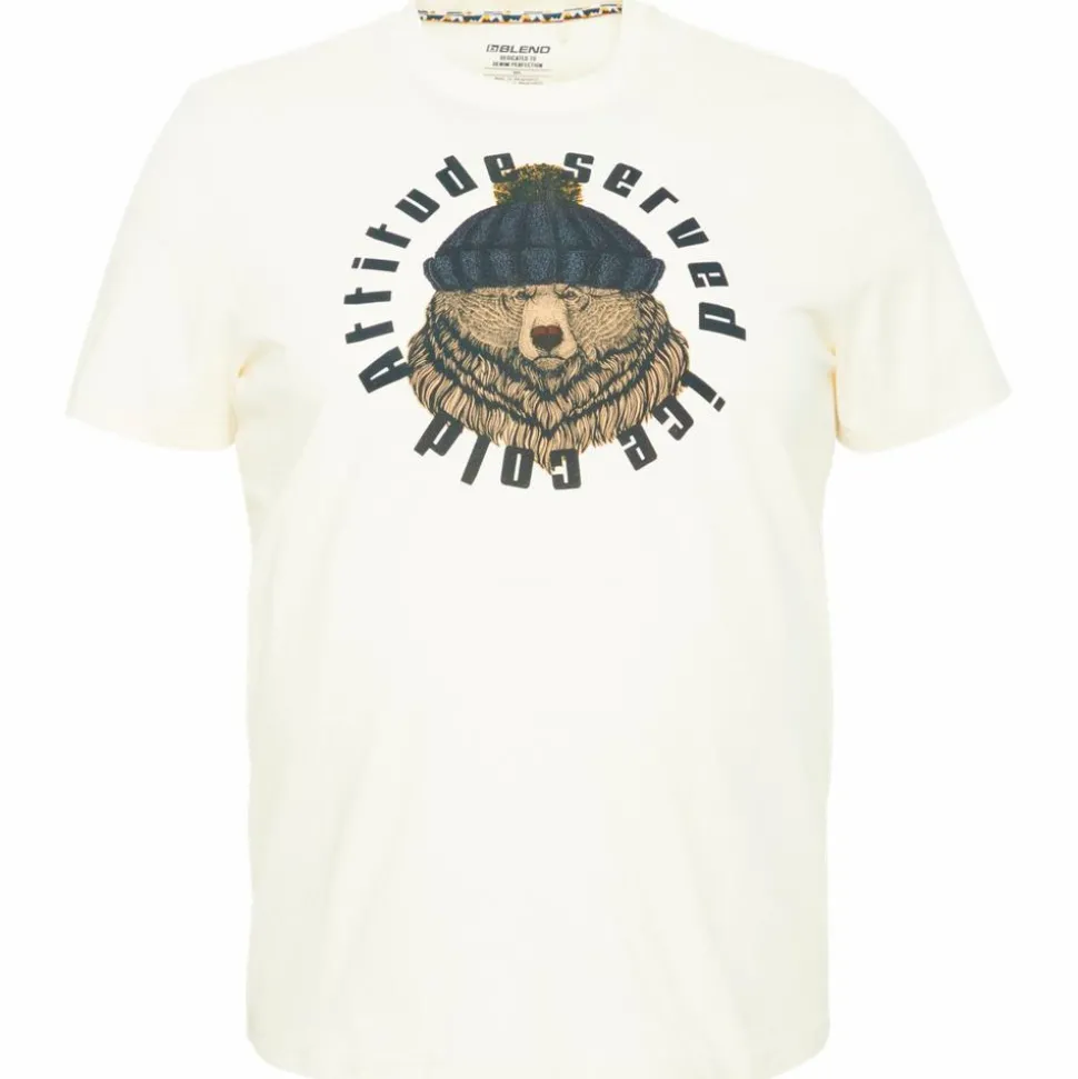 Blend Herre T-shirt Plus Size - White bear