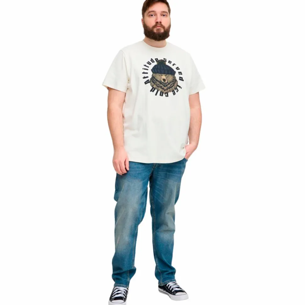 Blend Herre T-shirt Plus Size - White bear