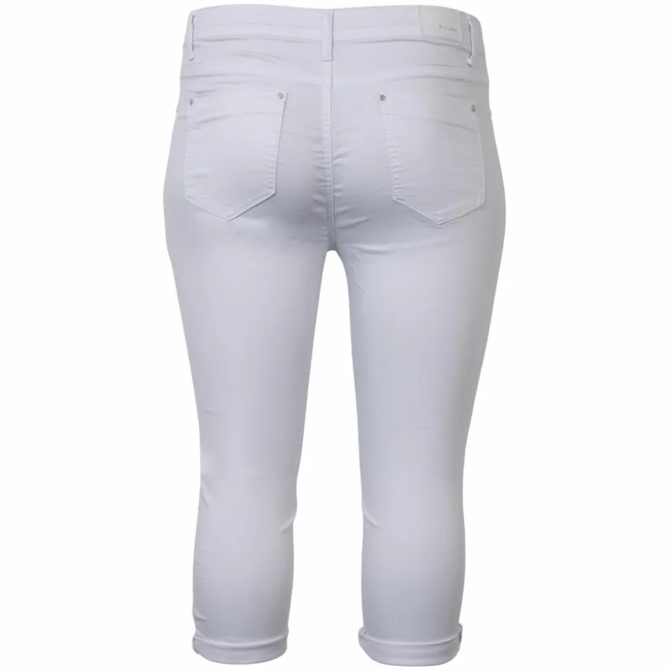 BS Jeans Dame Capri Plus Size - White