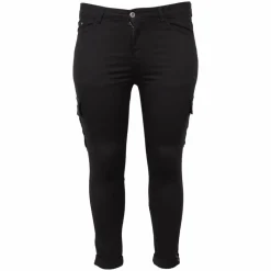 BS Jeans Dame Cargobukser Plus Size - Sort