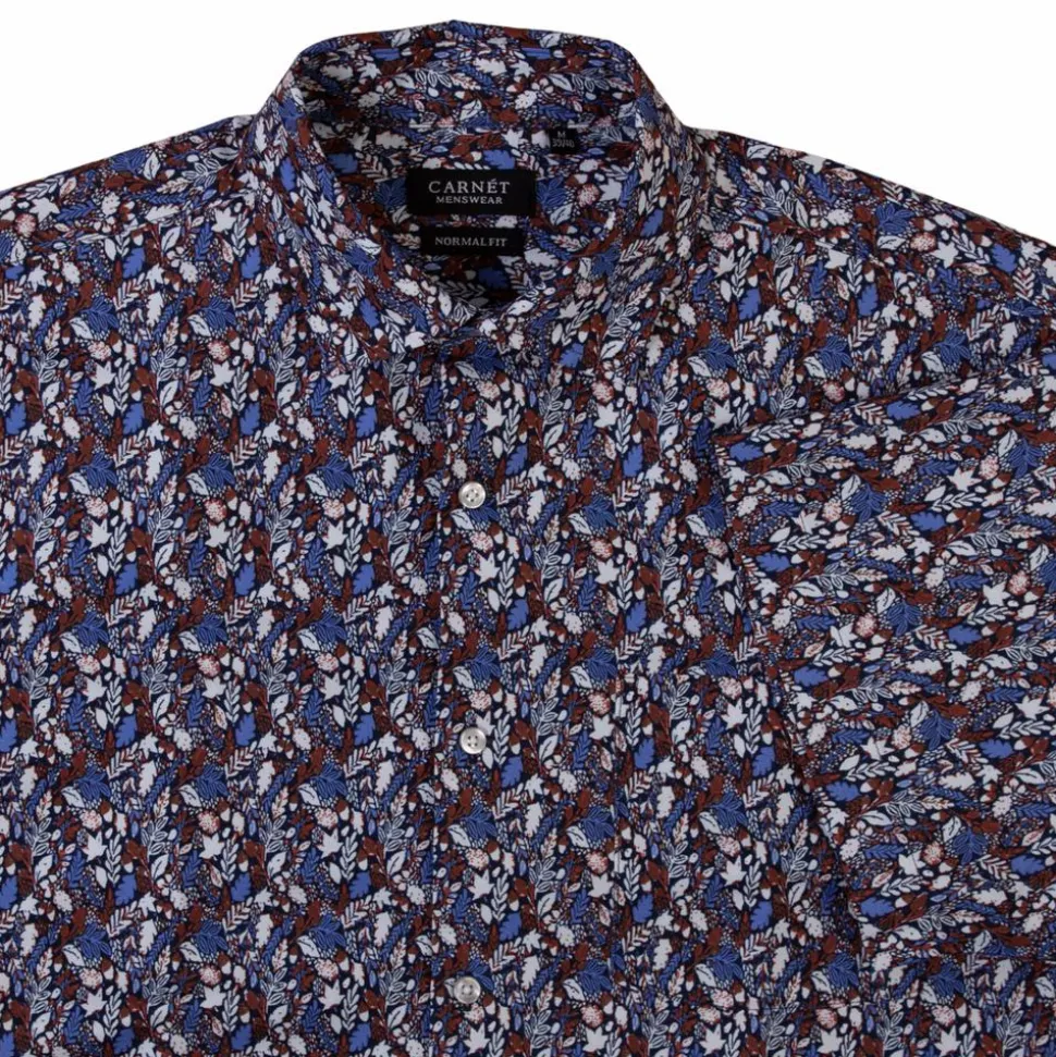 Carnét Bernhard Herre Kortærmet skjorte Plus Size - Maritime Blue