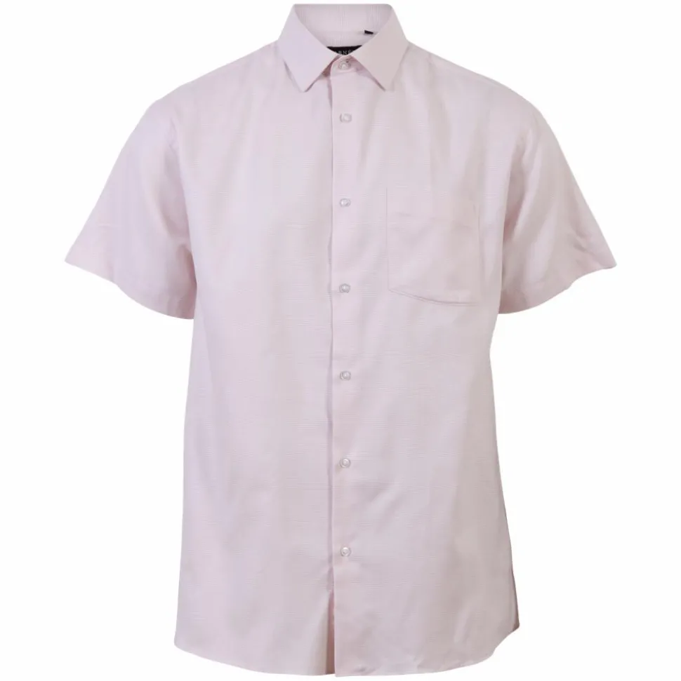 Carnét Oak Herre Kortærmet skjorte Plus Size - Light Red Check