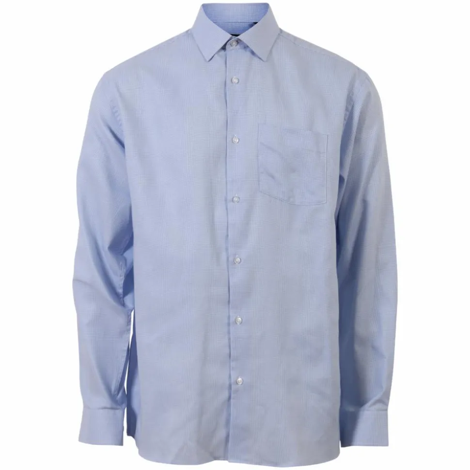 Carnét Oak Herre Skjorte Plus Size - Light Blue Check