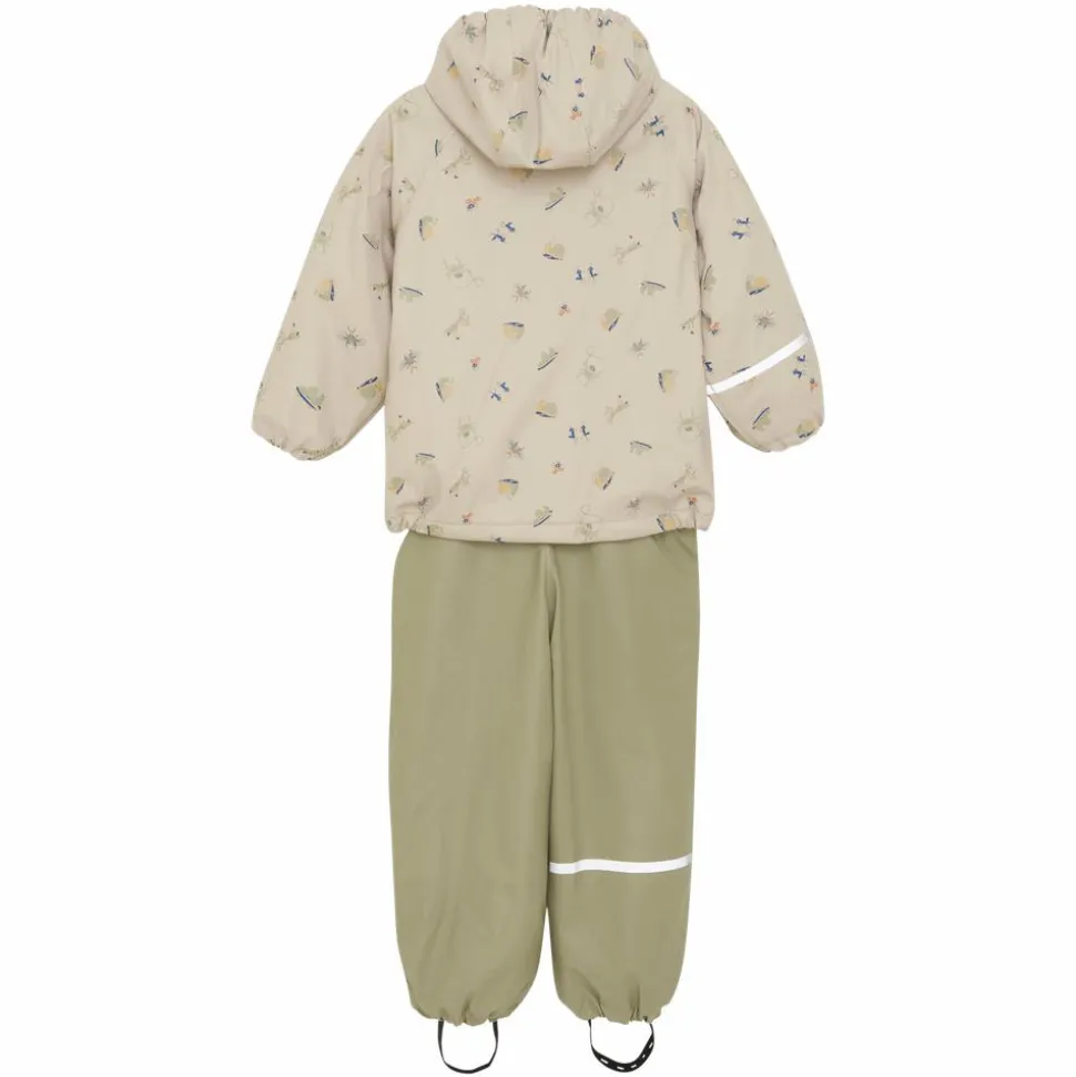 CeLaVi Børne Regnsæt m. fleece - White Pepper