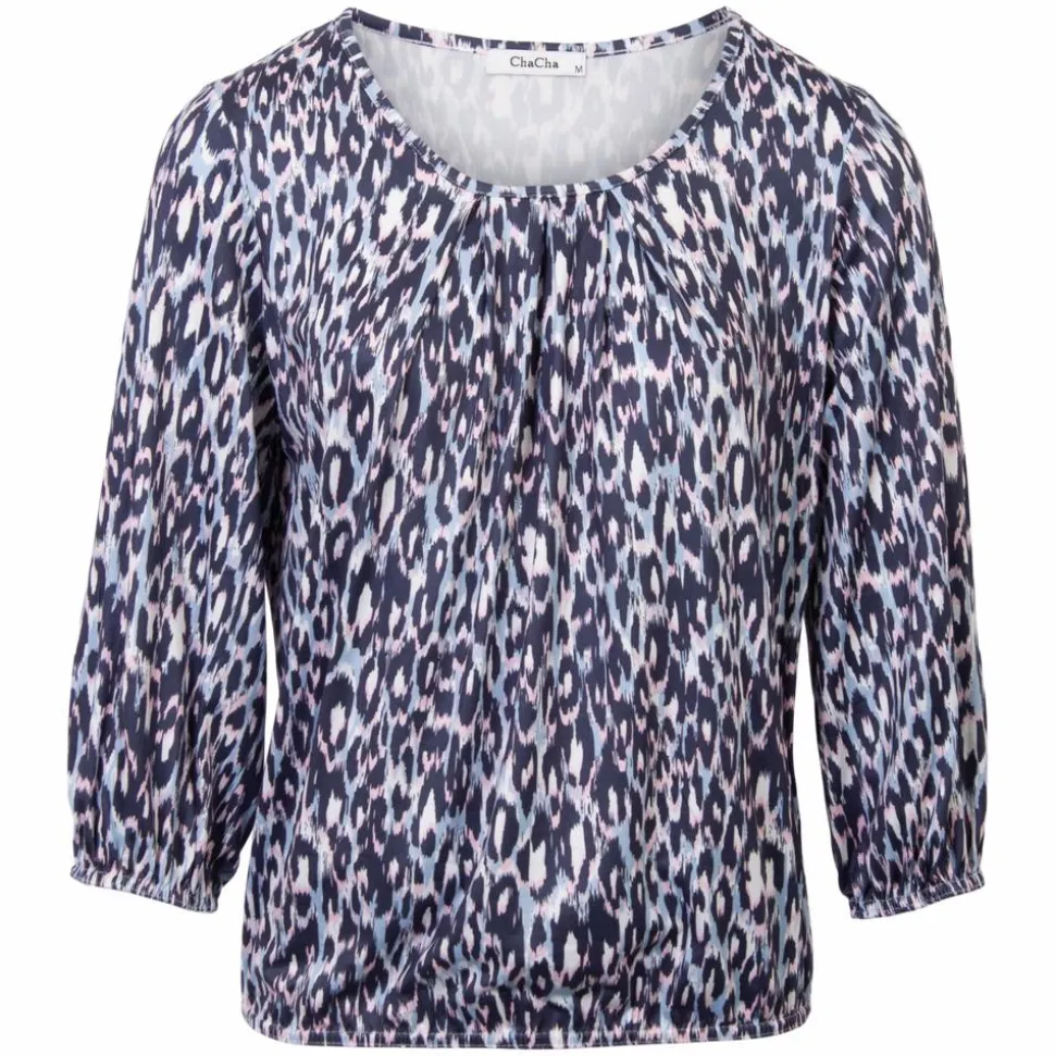 ChaCha Dame Bluse - Print 2 Blue