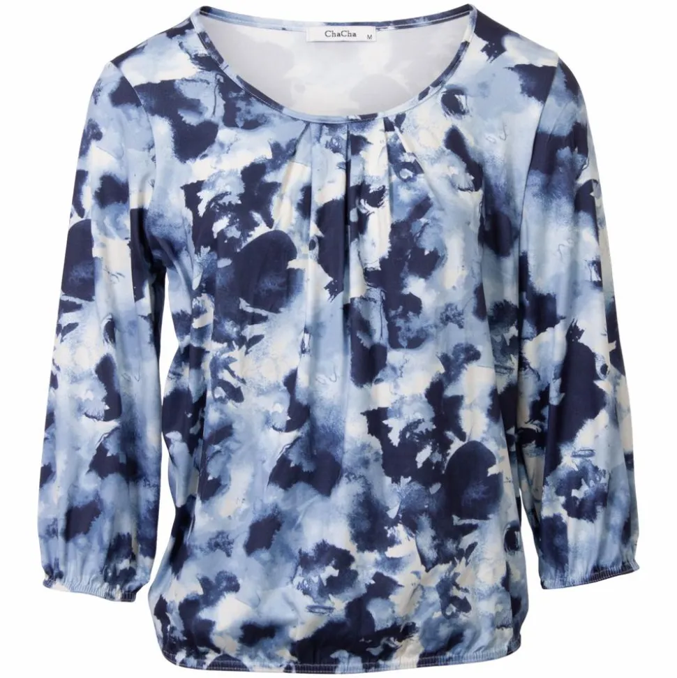 ChaCha Dame Bluse - Print 1 Blue