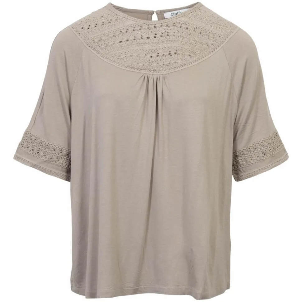 ChaCha Dame Kortærmet bluse - Beige