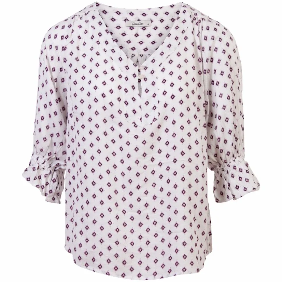 ChaCha Dame Kortærmet bluse - White