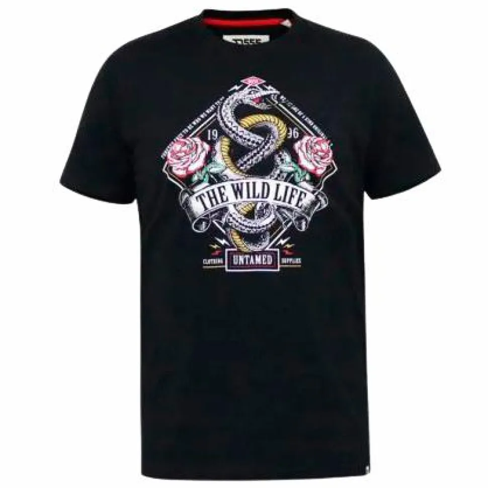 D555 Malcom Herre T-shirt Plus Size - Black