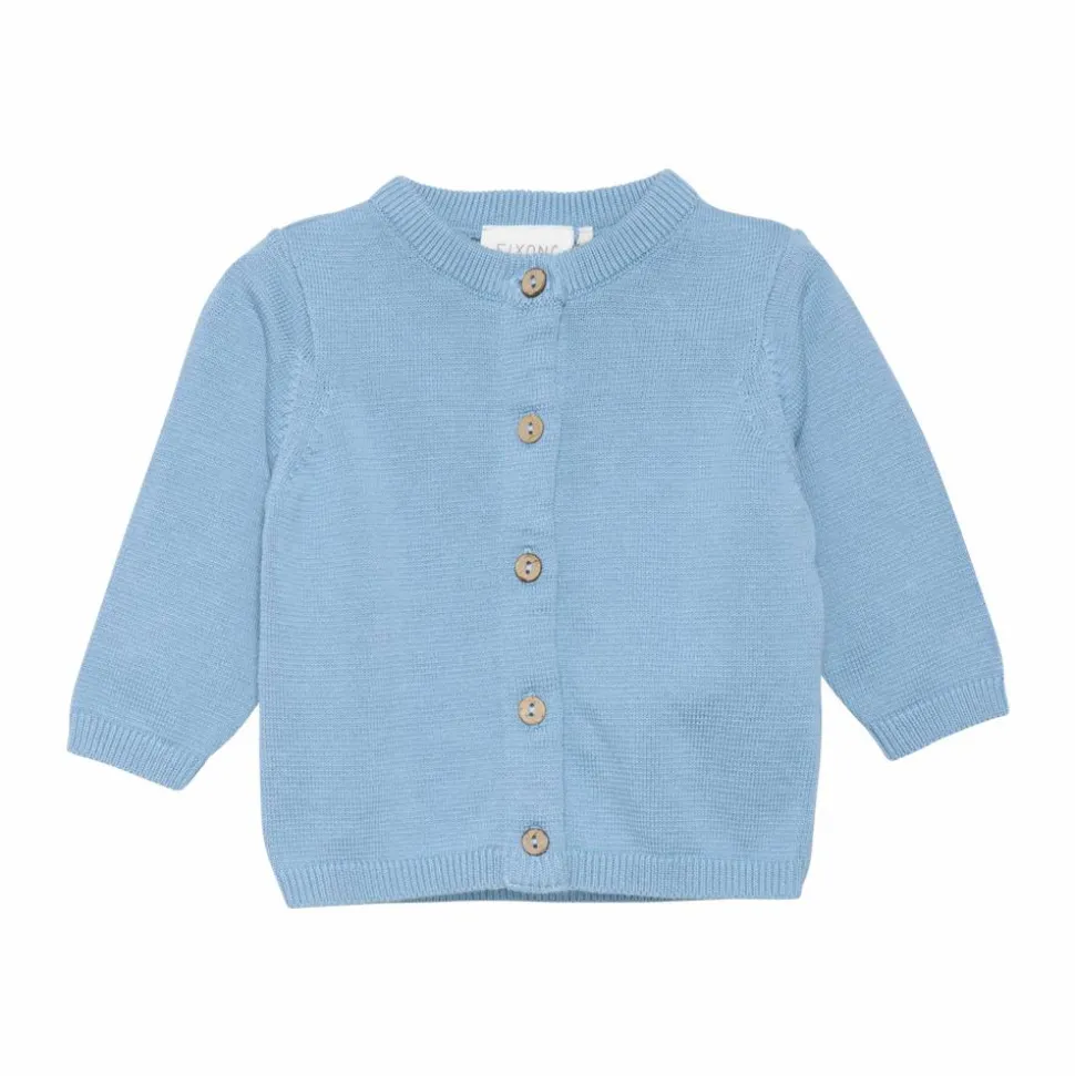 Fixoni Børne Cardigan i økologisk bomuld - Ashley Blue