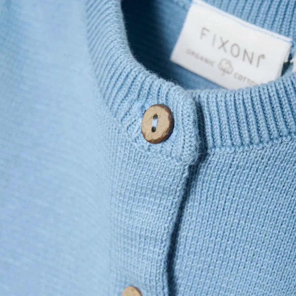 Fixoni Børne Cardigan i økologisk bomuld - Ashley Blue