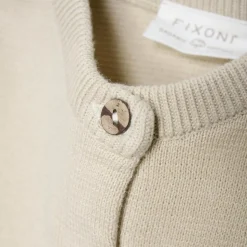 Fixoni Børne Cardigan i økologisk bomuld - Oatmeal