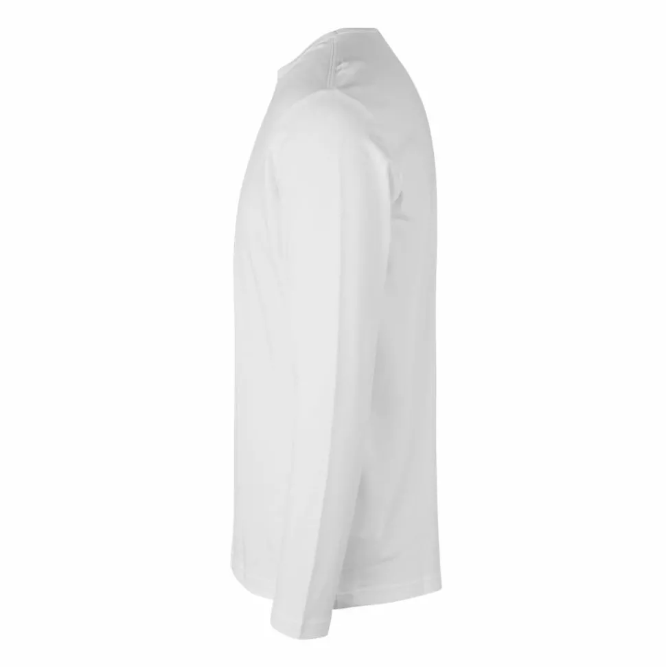 ID Interlock Herre Langærmet t-shirt - Hvid