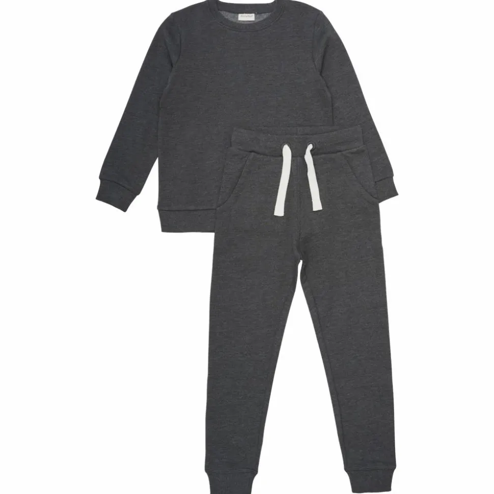 Minymo Børne Sweatsæt - Dark Gray melange