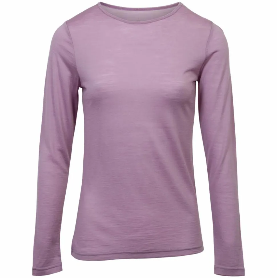 Panos Emporio Dame Langærmet t-shirt i merinouldmix - PINK DAWN