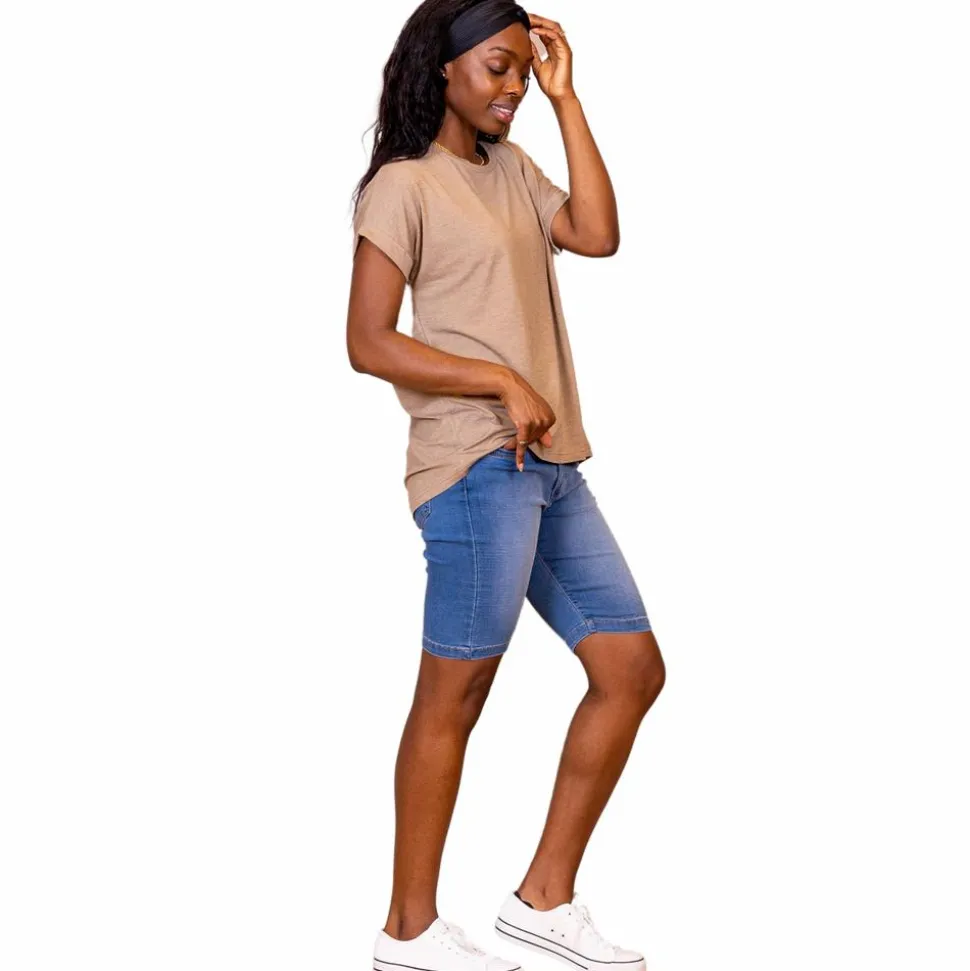 Steenholt Grace Dame Shorts - M. Light Blue Denim