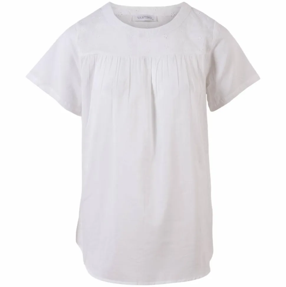 Vanting Dame Bluse Plus Size - White