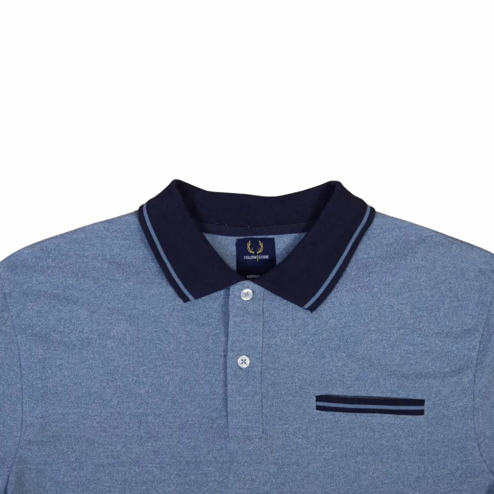 Yellowstone Eagle Herre Polo - Light Blue Melange