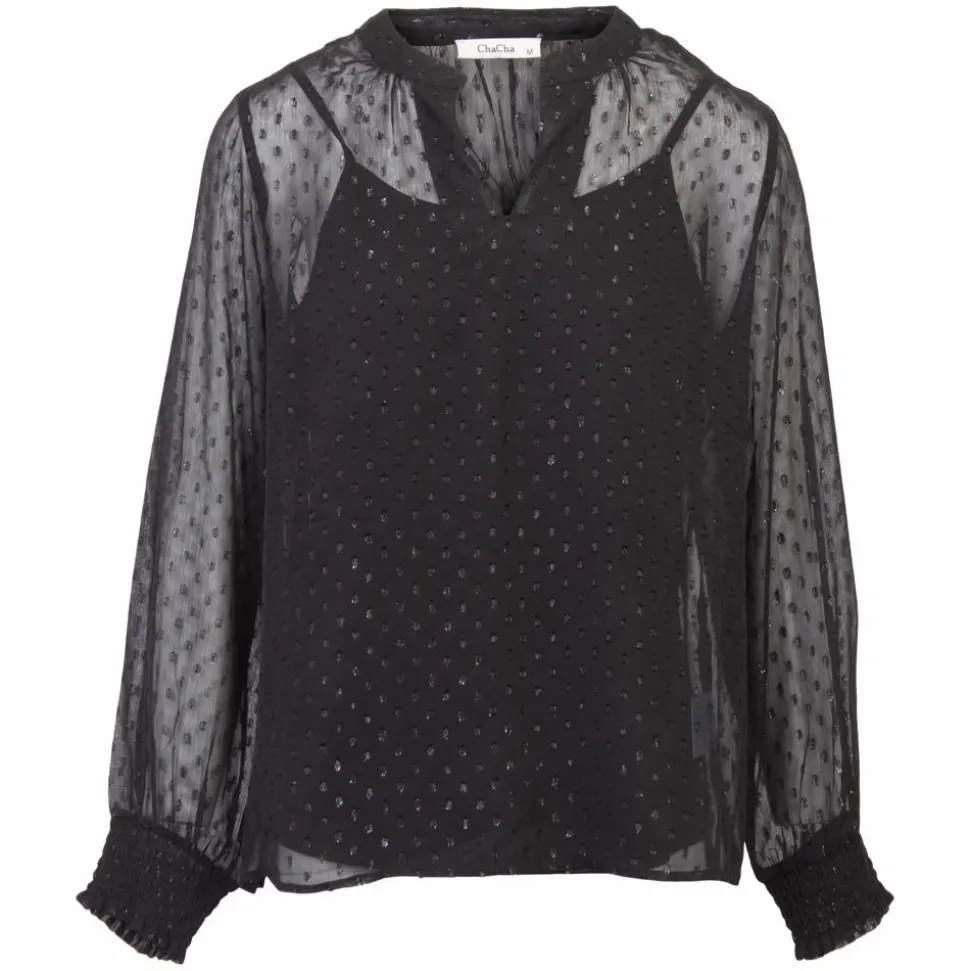 ZbyZ Dame Bluse Plus Size - Black