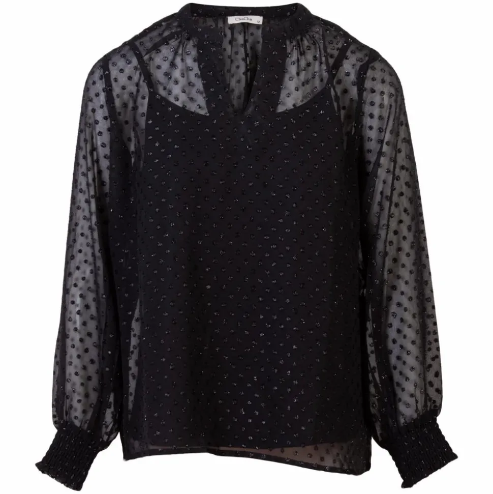 ZbyZ Dame Bluse Plus Size - Black