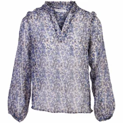 ZbyZ Dame Bluse Plus Size - Blue