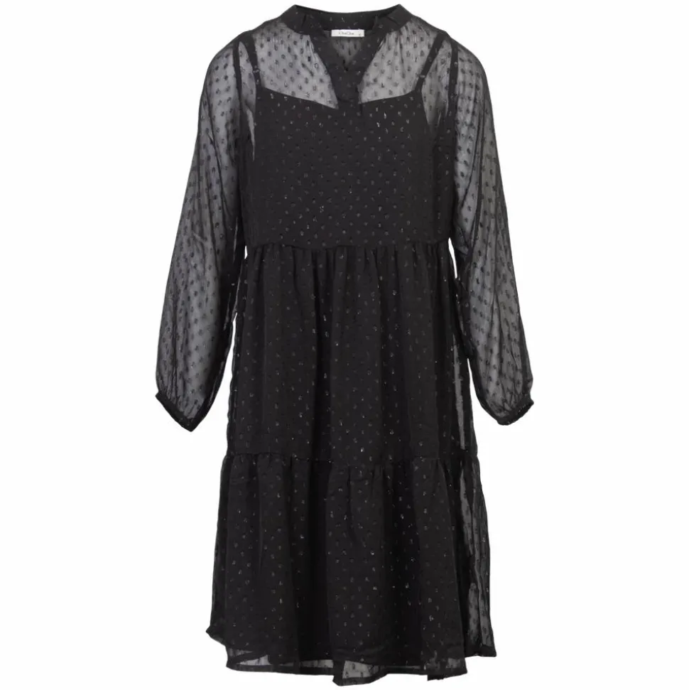 ZbyZ Dame Kjole Plus Size - Black