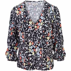 ZbyZ Dame Skjorte Plus Size - Navy/Orange