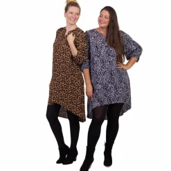 ZbyZ Dame Tunika Plus Size - Black Animal